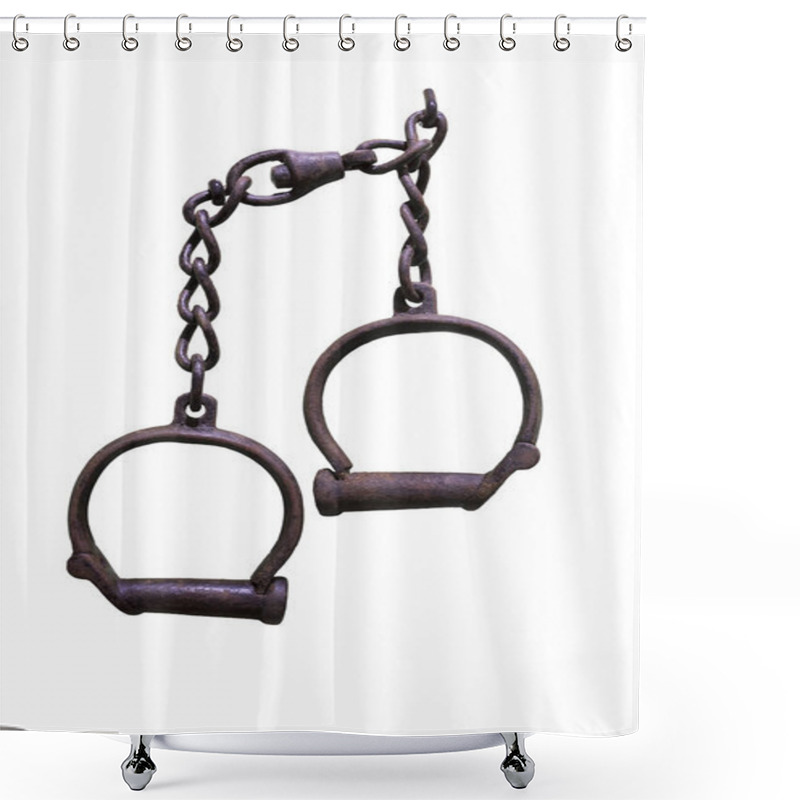 Personality  Old Rusty Shackles. Used During 18th Century Atlantic Slave Trade Shower Curtains