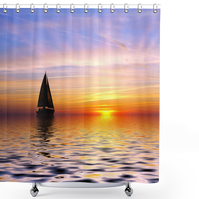 Personality  Sailing To The Sunset Shower Curtains