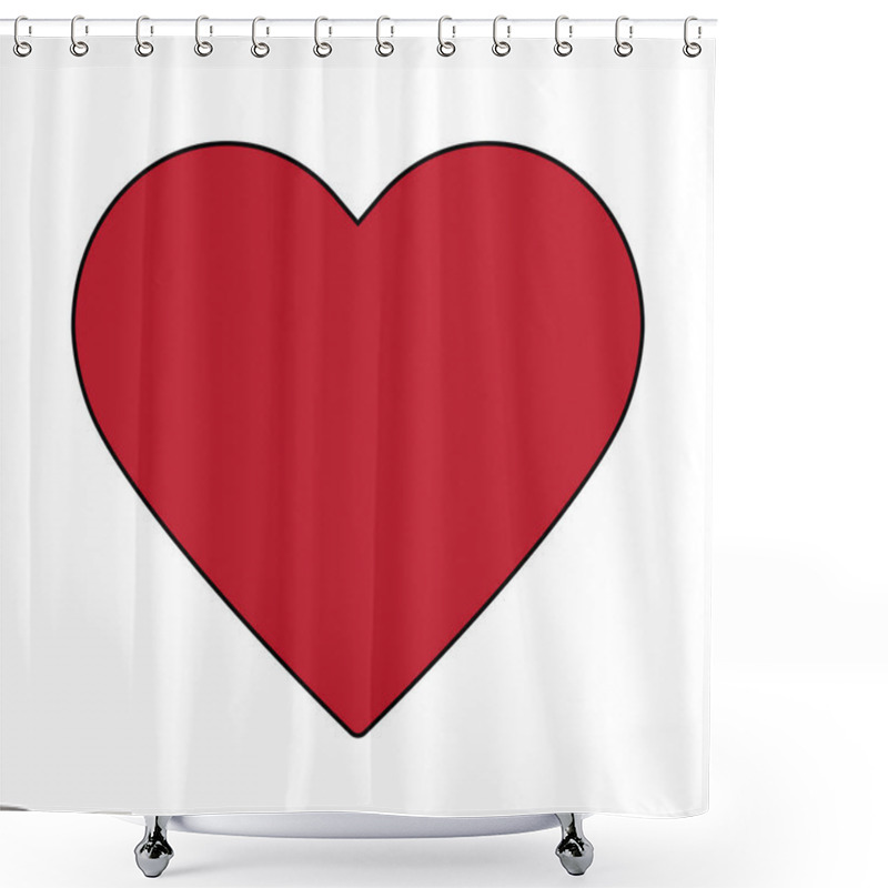 Personality  Red Heart Isolated On White Background Shower Curtains