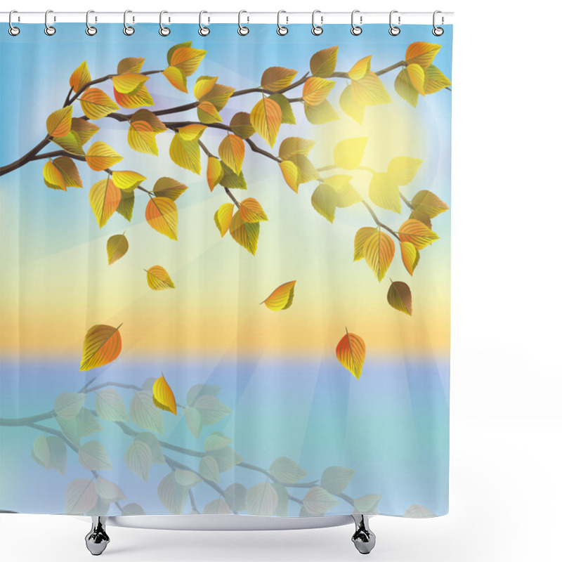 Personality  Autumn Tree On Background Of Sunset Shower Curtains