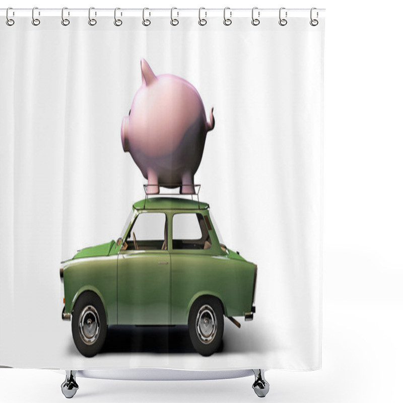 Personality  Old Green Car Shower Curtains