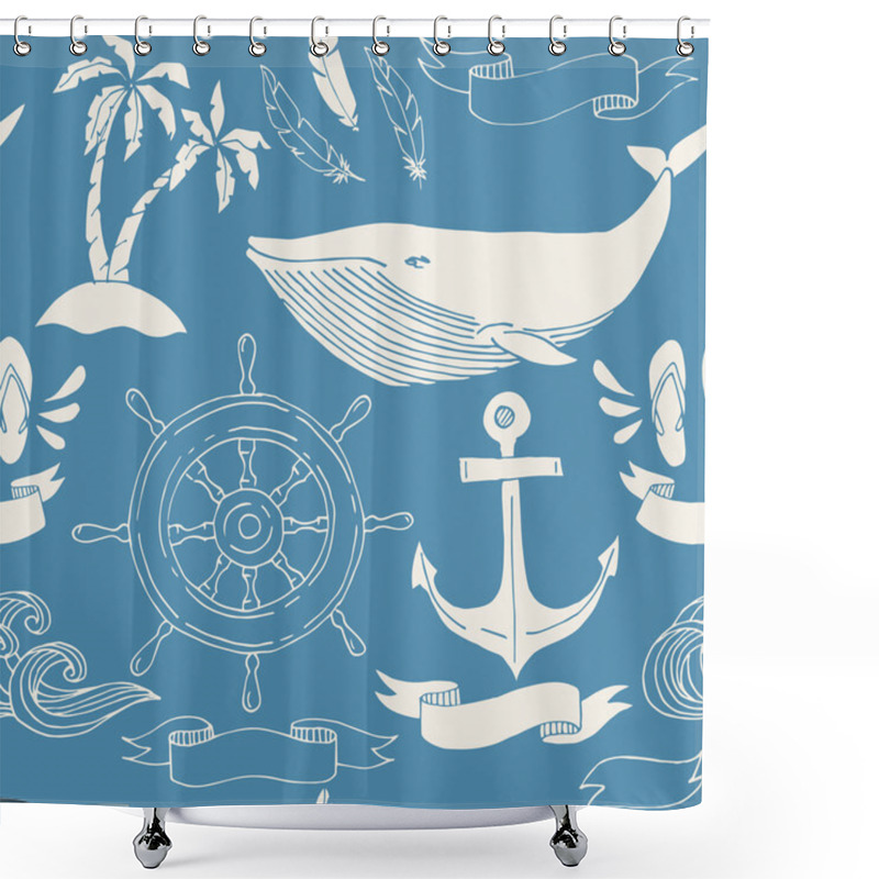 Personality  Seamless Ocean Art Pattern. Shower Curtains