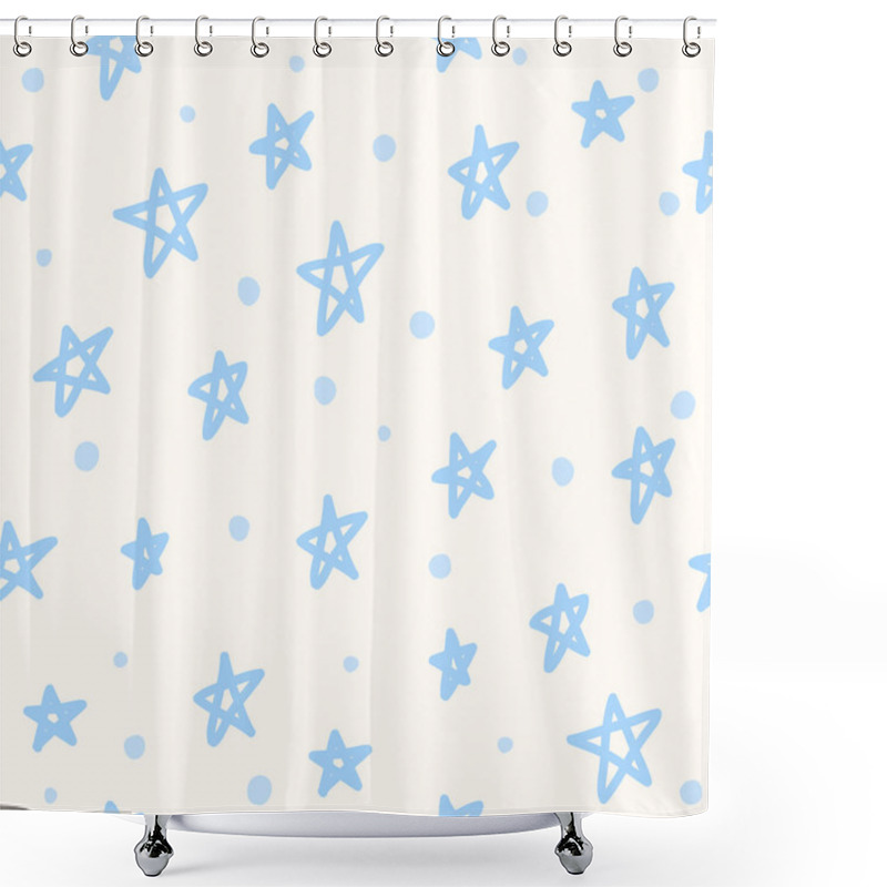 Personality  Doodle Starsand Dots Seamless Pattern Background.  Shower Curtains