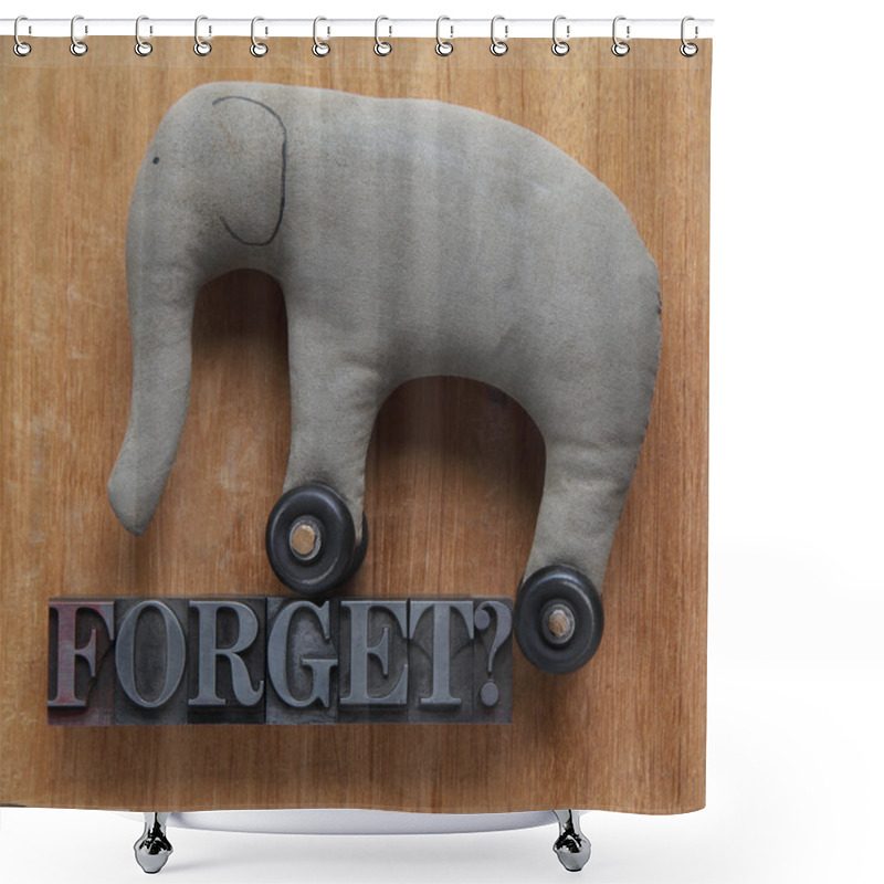 Personality  Forget Word With Old Elephant Toy Shower Curtains