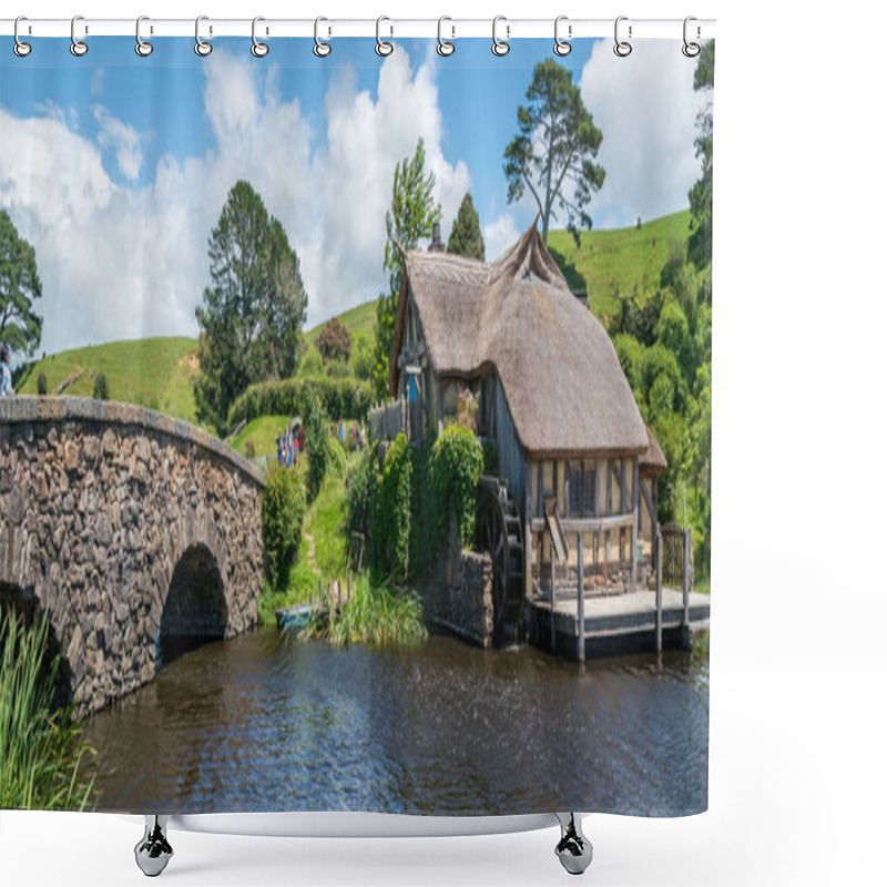 Personality  Matamata, New Zealand - Dec 11, 2016: Hobbiton Movie Set Created For Filming The Lord Of The Rings And The Hobbit Movies In North Island Of New Zealand. It Is Opened For Tourist Who Visit New Zealand. Shower Curtains