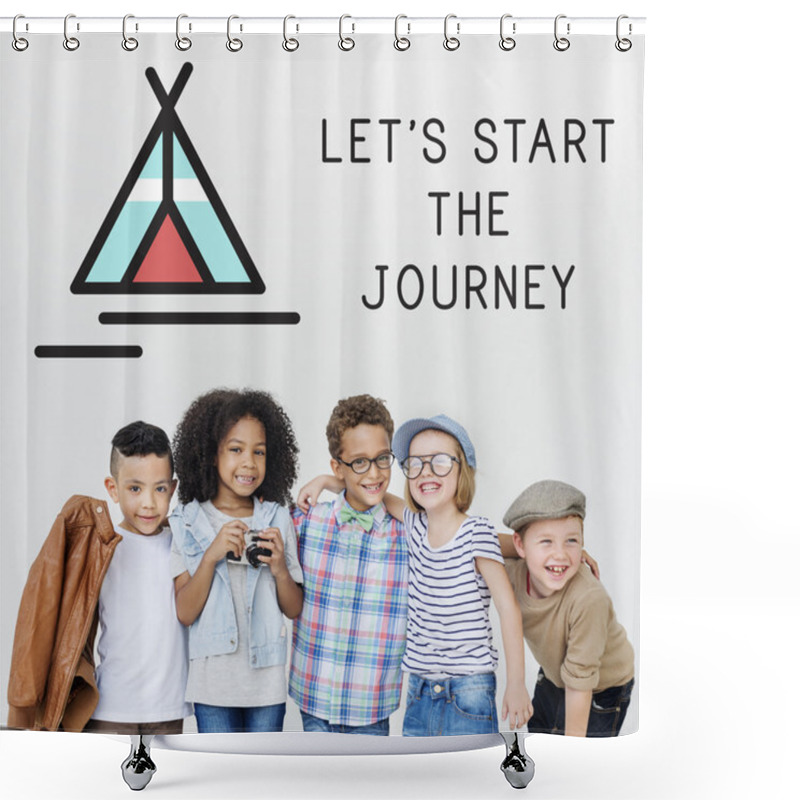 Personality  Children Have Fun Together Shower Curtains