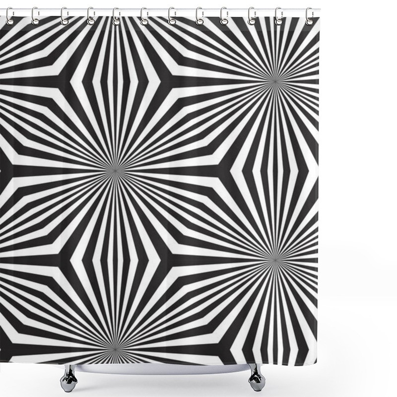 Personality  Black And White Op Art Design Shower Curtains