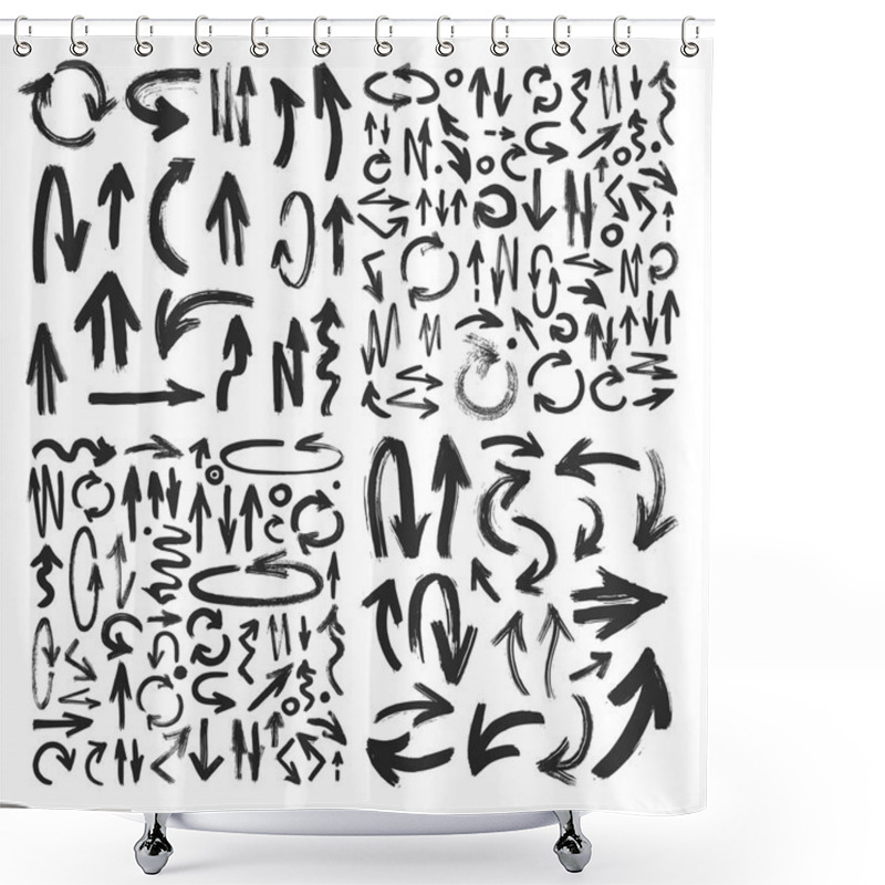 Personality  Brush Stroke Arrows Collection Shower Curtains