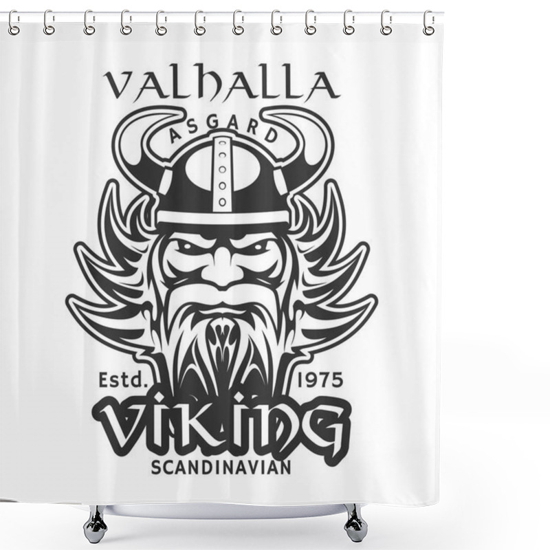 Personality  Valhalla Asgard, Viking Warrior T-shirt Print Shower Curtains