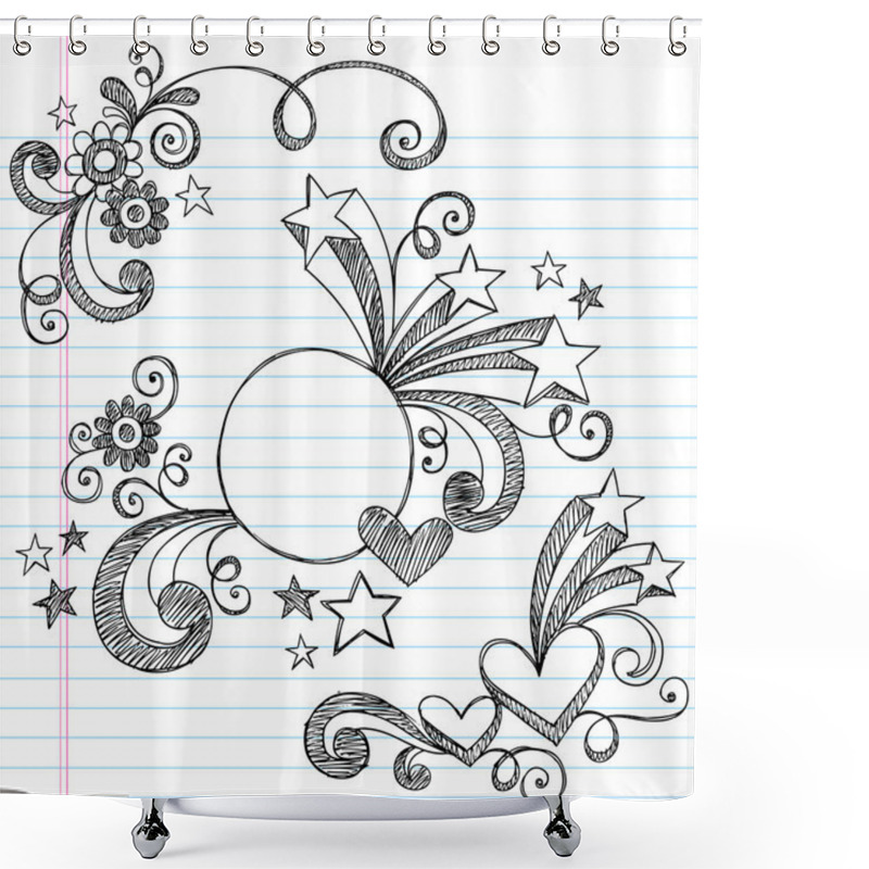 Personality  Back To School Sketchy Doodle Vector Frame Shower Curtains