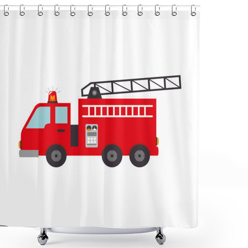 Personality  Fire Truck Equipement Service Emergency Shower Curtains