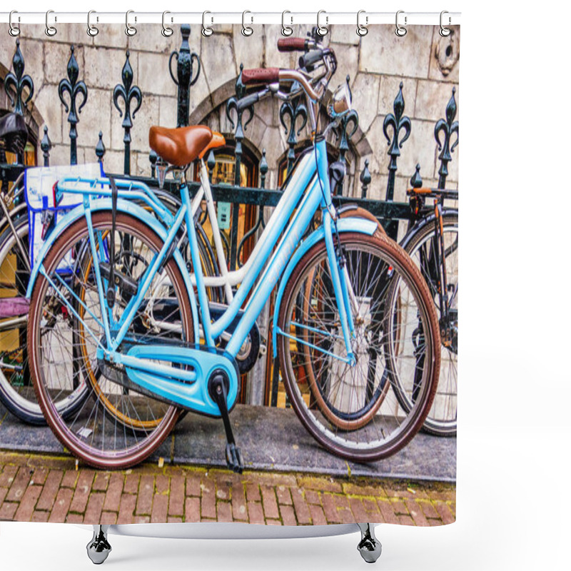 Personality  Amsterdam, Netherlands - Mar 24, 2016: Bicycles Abound As The Primary Mode Of Transportation Shower Curtains