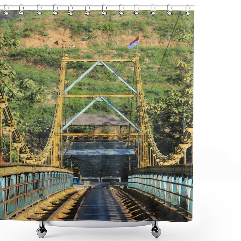 Personality  Crossing The Old Bridge: Exploring Rusty Structures And Lush Landscapes On Foot With Scenic Views Shower Curtains