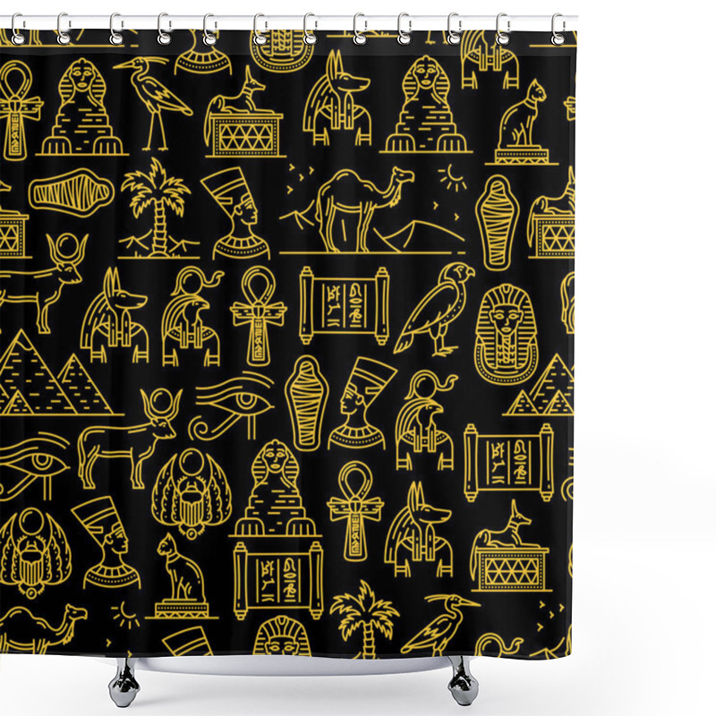 Personality  Egyptian Seamless Pattern Of Ancient Gods Of Egypt Shower Curtains