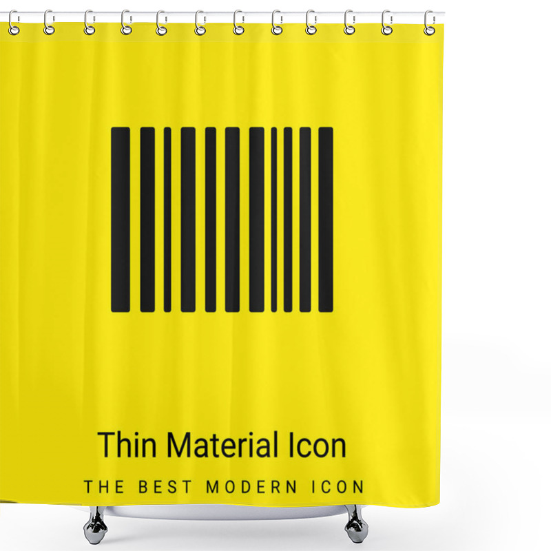 Personality  Barcode Lines Minimal Bright Yellow Material Icon Shower Curtains