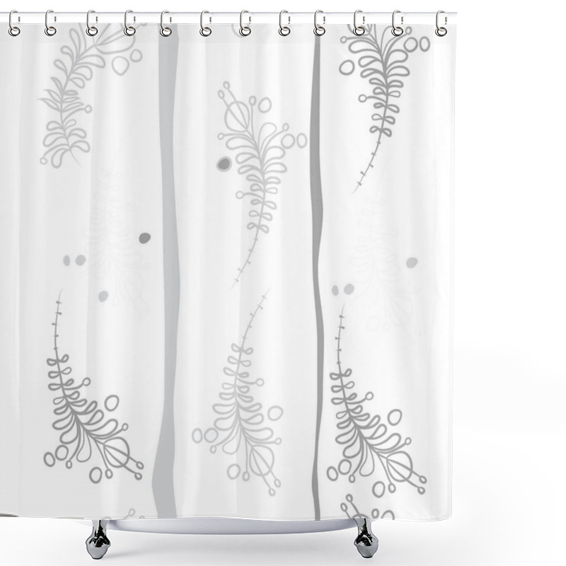 Personality  Abstract Simple Floral Pattern With Copy Space Shower Curtains