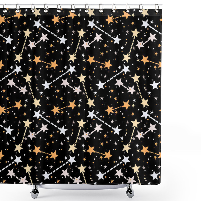 Personality  Vector Pattern With Stars Shower Curtains