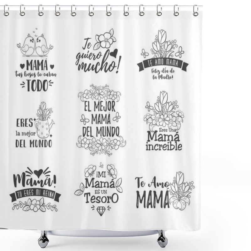 Personality  Spanish Mother Day Greeting Shower Curtains