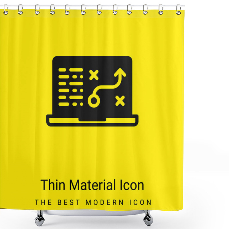 Personality  Analytics Minimal Bright Yellow Material Icon Shower Curtains