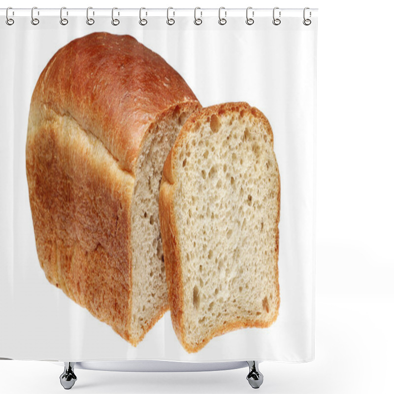 Personality  Loaf Of Bread On A White Background Shower Curtains