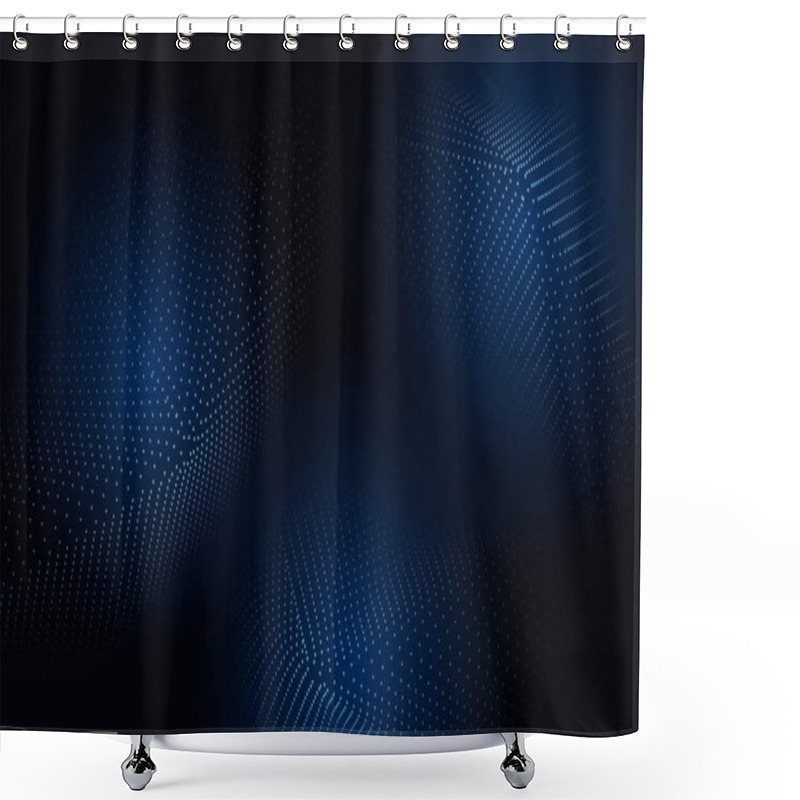 Personality  Abstract Geometric 3D White Spots On Dark Blue Background Shower Curtains