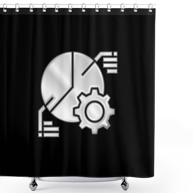 Personality  Analytics Silver Plated Metallic Icon Shower Curtains