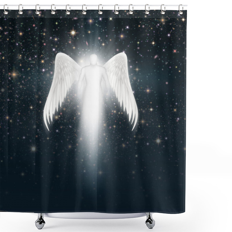 Personality  Angel In The Night Sky Shower Curtains