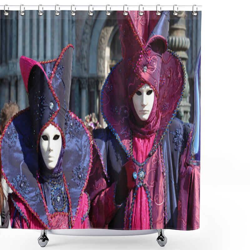 Personality  Masks At St. Mark's Square,Venice Carnival 2011 Shower Curtains