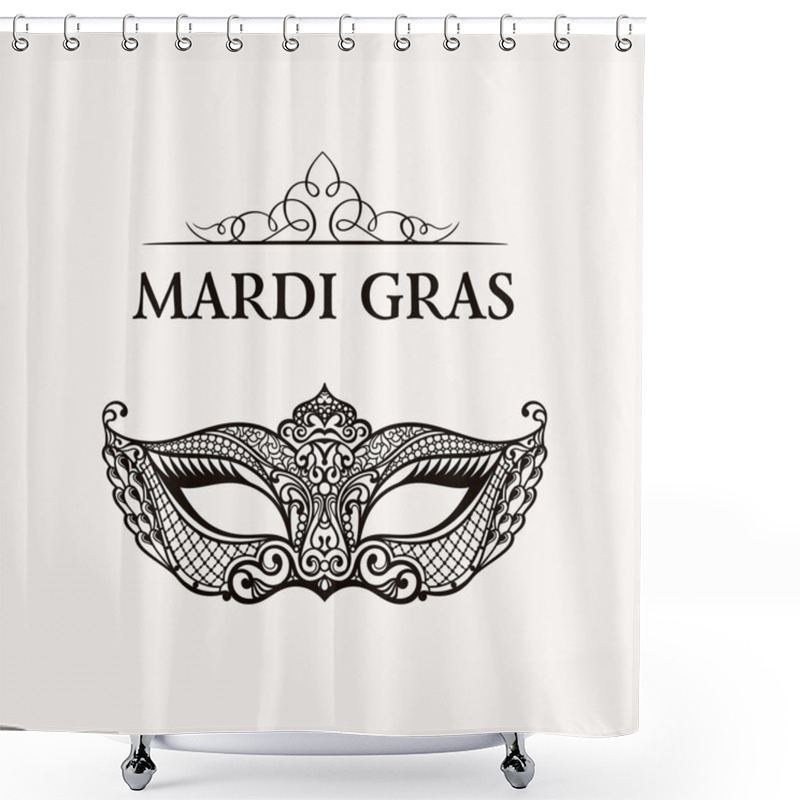 Personality  Beautiful Mask Of Lace. Mardi Gras Vector Background Shower Curtains