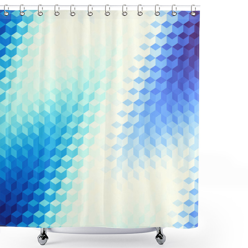 Personality  Geometric Polygonal Pattern Of A Cubes In Low Poly Style. Shower Curtains