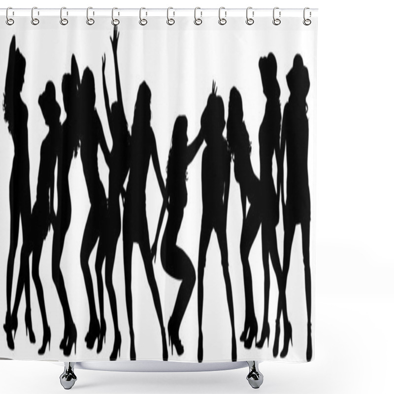 Personality  Vector Silhouettes Of Sexy Women. Shower Curtains