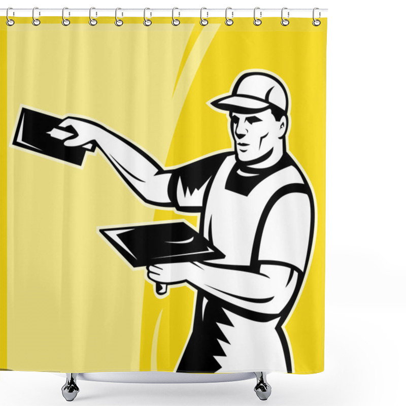 Personality  Plasterer Tradesman Worker At Work Shower Curtains