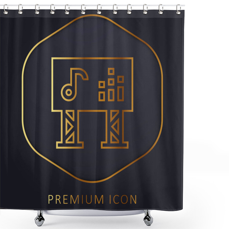 Personality  Big Screen Golden Line Premium Logo Or Icon Shower Curtains