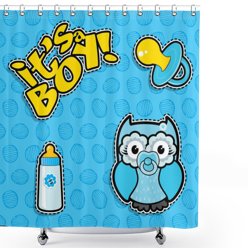 Personality  Pop Art Fashion Chic Patches Shower Curtains