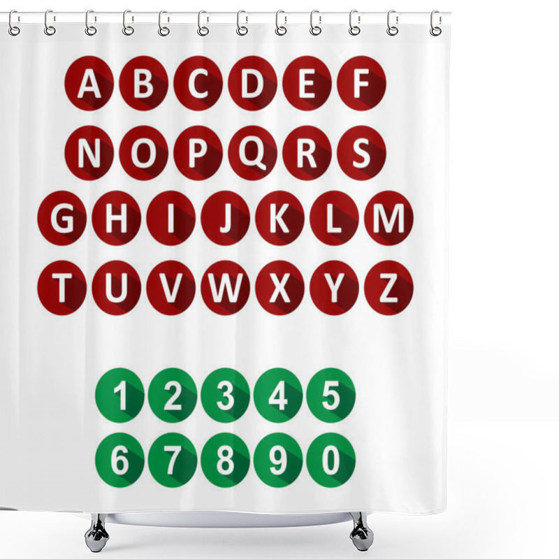 Personality  Alphabet And Numbers Icons Shower Curtains