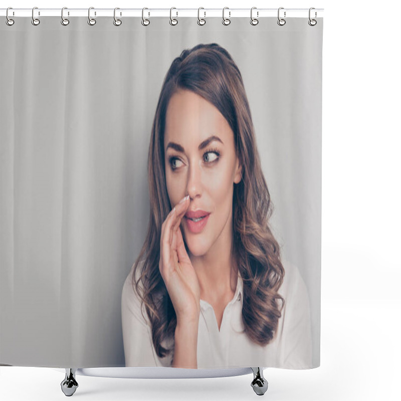 Personality  Portrait With Copy Space Empty Place Of Nice, Cute, Trendy, Char Shower Curtains