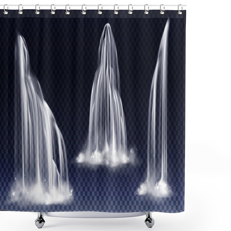 Personality  Waterfall Cascade Realistic Water Fall Streams Set Shower Curtains