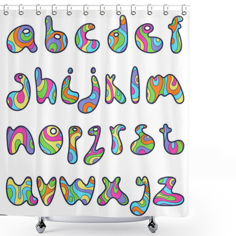 Personality  Psychedelic Small Letters Shower Curtains