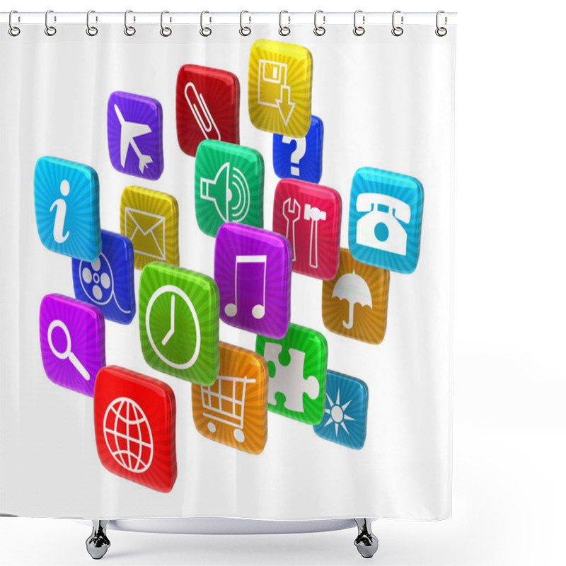 Personality  Mobile Applications Concept (clipping Path Included) Shower Curtains