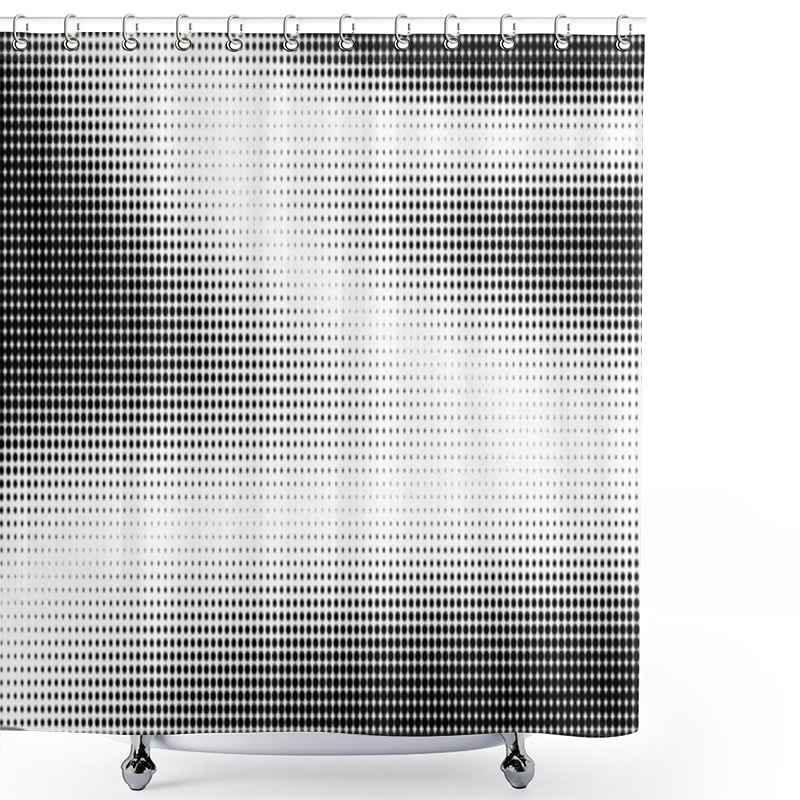 Personality  Monochrome Abstract Grunge Halftone Dots Background. Pop Art Template, Texture. Horizontal Vector Illustration. Big Wave On White Background Shower Curtains