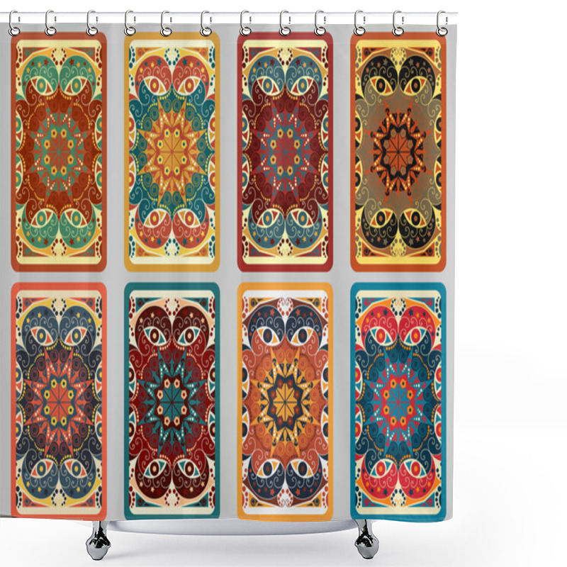 Personality  Set Retro Cards Shower Curtains