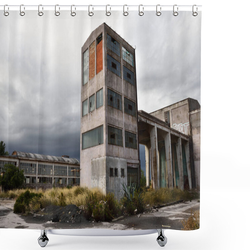 Personality  Abandoned Industrial Zone In Croatia Under Overcast Weather.   Shower Curtains