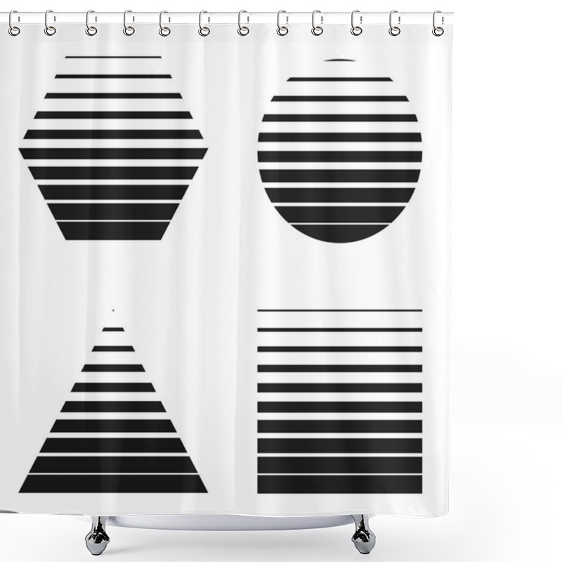 Personality  Halftone Stripes Design Elements. Shower Curtains