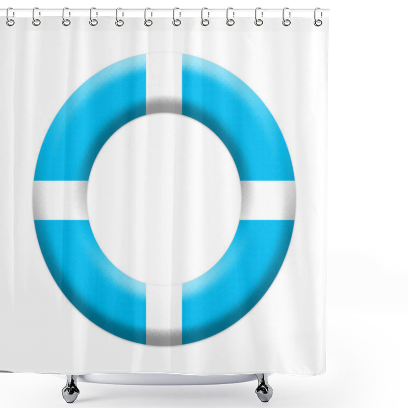 Personality  Llifebuoy, Safety Inflatable Ring.Nautical Life Rescue Equipment Isolated On White Background Illustration Shower Curtains