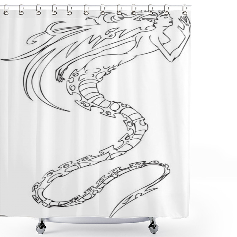 Personality  Mermaid Illustration Shower Curtains