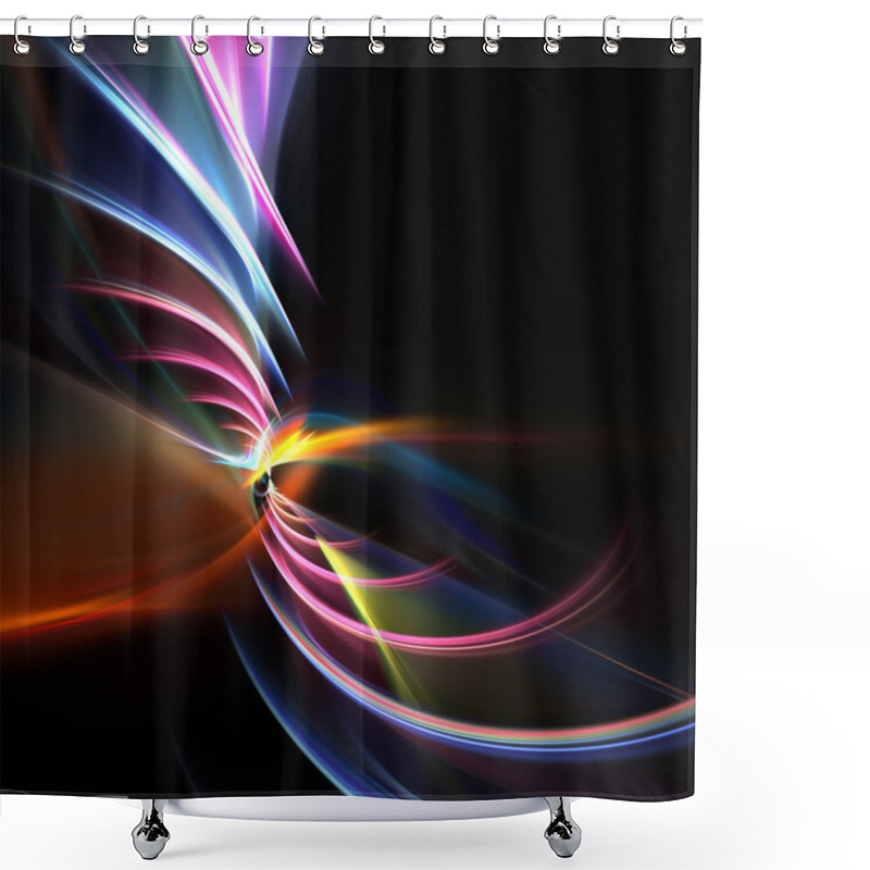 Personality  Swirly Fractal Swoosh Layout Shower Curtains