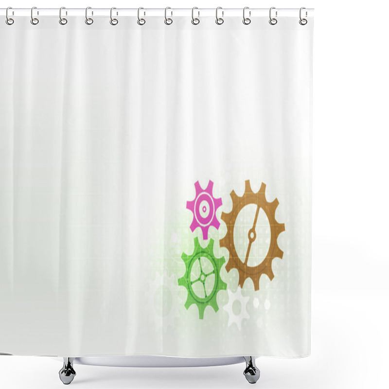 Personality  Backdrop With Gears And Cogwheels Shower Curtains