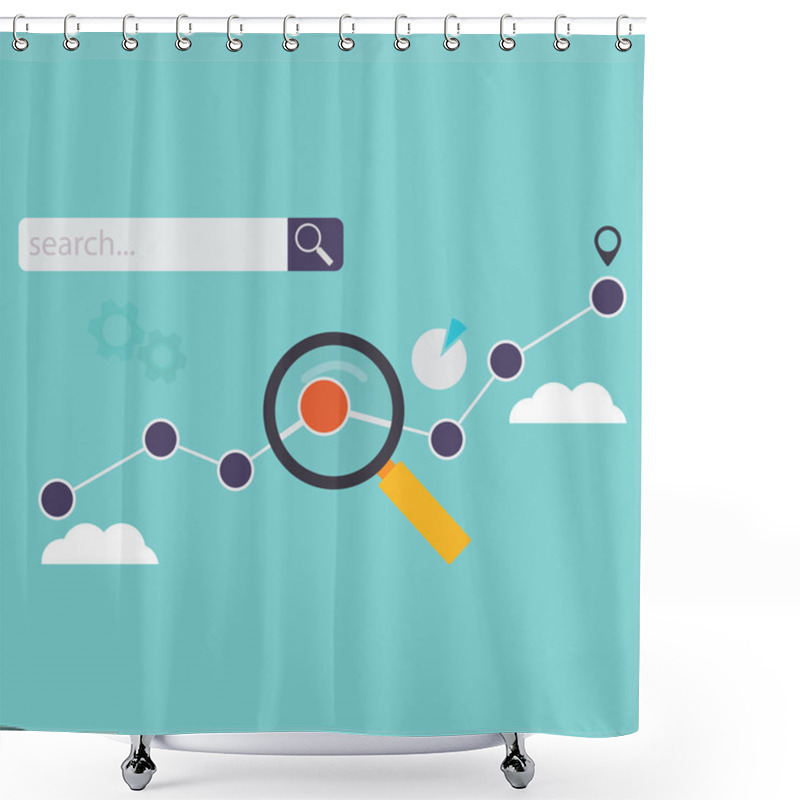 Personality  Web Search And SEO Icons Shower Curtains