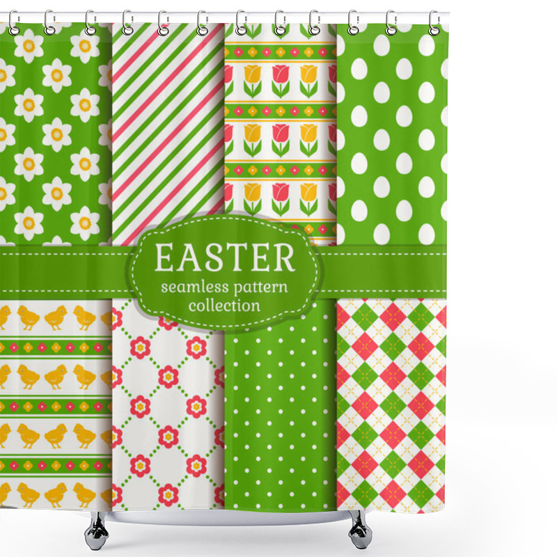 Personality  Happy Easter! Vector Seamless Patterns. Shower Curtains