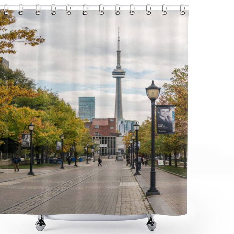 Personality  View Of CN Tower From University Of Toronto Shower Curtains